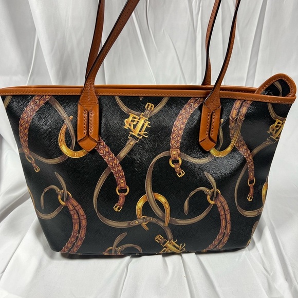Ralph Lauren Black and Brown Tote with Distinctive Pattern - Excellent condition - Picture 2 of 7